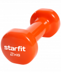 БЕЗ УПАКОВКИ Гантель виниловая Starfit DB-101 2 кг, оранжевый