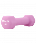 БЕЗ УПАКОВКИ Гантель неопреновая Starfit DB-201 1 кг, розовый пастельный