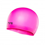 Шапочка для плавания подростковая TYR Wrinkle Free Junior Silicone Cap, LCSJR-693, розовый (Junior)
