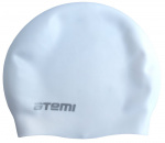 Шапочка для плавания Atemi, силикон (б/м), белый , RC307