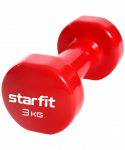 Гантель виниловая Starfit DB-101 3 кг, красный, 2 шт