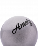 Мяч для художественной гимнастики Amely AGB-102, 19 см, серый, с блестками