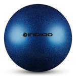 Мяч для художественной гимнастики INDIGO IN119-B, диаметр 15см., синий металлик с блестками