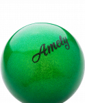 Мяч для художественной гимнастики Amely AGB-103 15 см, зеленый, с насыщенными блестками