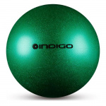 Мяч для художественной гимнастики металлик INDIGO 400 г IN118 19 см с блестками (зеленый)