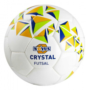 Мяч футбольный Novus CRYSTAL FUTSAL, PVC, бел/син/оранж, 32 п, р.4, р/ш, окруж 63-66 ― купить в Москве. Цена, фото, описание, продажа, отзывы. Выбрать, заказать с доставкой. | Интернет-магазин SPORTAVA.RU