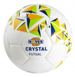 Мяч футбольный Novus CRYSTAL FUTSAL, PVC, бел/син/оранж, 32 п, р.4, р/ш, окруж 63-66