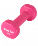 БЕЗ УПАКОВКИ Гантель виниловая Starfit DB-101 1 кг, розовый