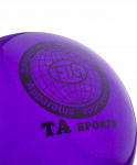 Мяч для художественной гимнастики RGB-102, 15 см, фиолетовый, с блестками