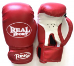 Перчатки боксерские REALSPORT 12 унций, красный
