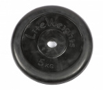 Диск обрезиненный Lite Weights 2475LW 26мм 5кг, черный