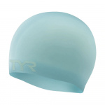 Шапочка для плавания TYR Wrinkle Free Silicone Cap, LCS-450, мятный (Senior)