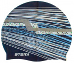 Шапочка для плавания Atemi, силикон, син (графика), PSC424