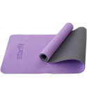Коврик для йоги и фитнеса Starfit FM-201, TPE, 183x61x0,6 см, фиолетовый пастель/серый