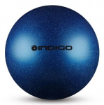 Мяч для художественной гимнастики металлик INDIGO 400 г IN118 19 см с блестками (синий)