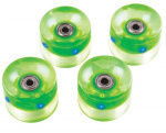 Набор колес для миниборда цвет зеленый с подсветкой Atemi (подшипник ABEC-5), AW-18.04