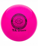 Мяч для художественной гимнастики RGB-102, 15 см, розовый, с блестками