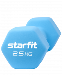 БЕЗ УПАКОВКИ Гантель неопреновая Starfit DB-201 2,5 кг, синий пастель
