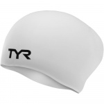 Шапочка для плавания TYR Long Hair Wrinkle-Free Silicone Cap, LCSL-100, белый (Senior)