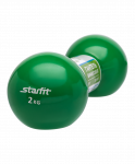 Гантель виниловая Starfit DB-102 2 кг, зеленая