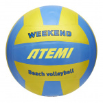 Мяч волейбольный Atemi WEEKEND (N), резина, желт-голубой, литой, окруж.65-67