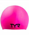 Шапочка для плавания TYR Long Hair Wrinkle-Free Silicone Cap, силикон, LCSL/693, розовый