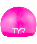 Шапочка для плавания TYR Long Hair Wrinkle-Free Silicone Junior Cap, силикон, LCSJRL/693, розовый