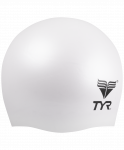 Шапочка плавательная TYR Wrinkle Free Junior Silicone Cap, силикон, LCSJR/100, белый