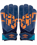 Перчатки вратарские Umbro Veloce Glove 20907U, синий/оранжевый/голубой
