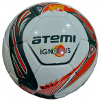 Мяч футбольный Atemi IGNEOUS, PU/PVC 1.3mm, бел/серый/оранж, р.5 , р/ш, 32 п , окруж 68-70