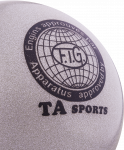 Мяч для художественной гимнастики RGB-102, 19 см, серый, с блестками