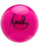 Мяч для художественной гимнастики Amely AGB-303 19 см, розовый, с насыщенными блестками