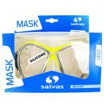 Маска для плавания SALVAS Phoenix Mask CA520S2GYSTH, размер взрослый, серебристо-жёлтая (Senior)