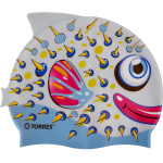 Шапочка для плавания детская TORRES Junior, SSW-12206BF, серо-голубой-мультиколор, силикон (Junior)