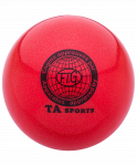 Мяч для художественной гимнастики RGB-102, 15 см, красный, с блестками