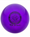 Мяч для художественной гимнастики RGB-102, 19 см, фиолетовый, с блестками