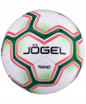 Мяч футбольный Jögel Nano №5, белый/зеленый