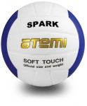 Мяч волейбольный Atemi SPARK, синтетическая кожа Microfiber, бел/син, 18 п, клееный, окруж 65-67