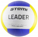Мяч волейбольный Atemi LEADER, синтетическая кожа PVC, 18 п., желт/гол/бел, клееный, окруж 65-67