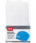 Шапочка для плавания TYR Long Hair Wrinkle-Free Silicone Cap, силикон, LCSL/100, белый