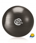 Мяч гимнастический Lite Weights 1869LW (100см, антивзрыв, ножной насос, черный)