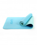Коврик для йоги и фитнеса Starfit Core FM-201 173x61, TPE, синий пастель/мятный, 0,5 см