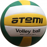 Мяч волейбольный Atemi LEADER, PVC ламинированный, желт/бел/зел, 18 п., клееный, окруж 65-67