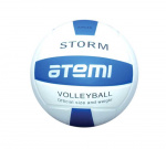 Мяч волейбольный Atemi STORM, синтетическая кожа PU, 18 п, син.-бел., клееный, окруж 65-67