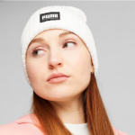 Шапка PUMA Ribbed Classic Cuff Beanie, 02403806, белый (Универсальный)