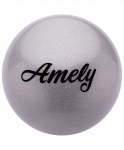 Мяч для художественной гимнастики Amely AGB-102 15 см, серый, с блестками