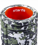 Ролик массажный Starfit FA-508, низкая жесткость, 33x14 cм, зеленый камуфляж/оранжевый