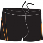 Плавки-шорты мужские для бассейна, черный, с пайпингом, Atemi SM 6 1