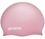 Шапочка для плавания Atemi, силикон, розовая, SC305