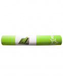 Коврик для йоги FM-201, TPE 173x61x0,4 см, зеленый/серый